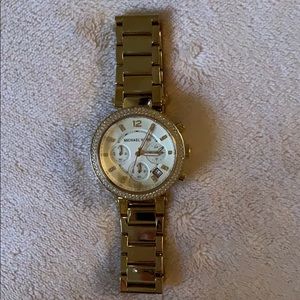 Gold Michael Kors watch with Diamonds